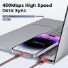 Adatkábel Apple 8pin lightning MFi 2m piros-fekete Rampow RAB08