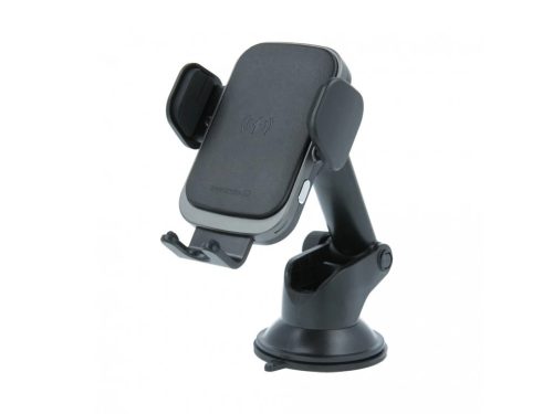 Autós tartó univerzális tapadókorong QI vezetéknélküli gyorstöltés fekete SWISSTEN S-Grip 15W W2-HK3