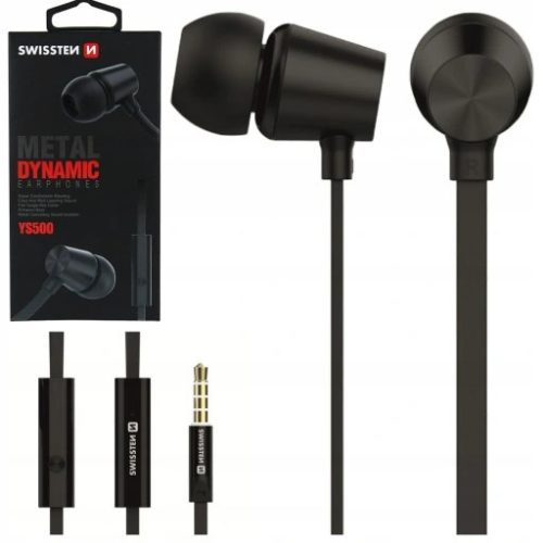 Headset sztereo univerzális 3,5mm fekete SWISSTEN DYNAMIC YS500