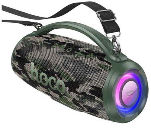 hoco. HA4 Surge hordozható Bluetooth hangszóró FM rádióval, karpánttal, USB, AUX, 2x20W, terepmintás