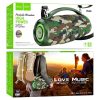 hoco. HA4 Surge hordozható Bluetooth hangszóró FM rádióval, karpánttal, USB, AUX, 2x20W, terepmintás