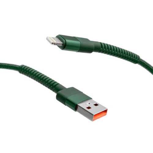 Adatkábel Apple 8pin lightning 1m zöld szövethálós