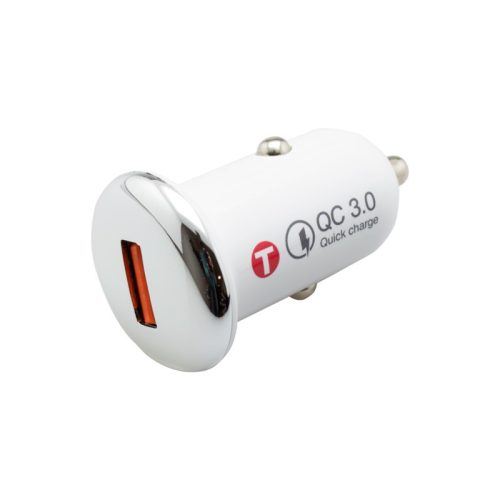 Autós töltő univerzális USB QC 3.0 3A 18W fehér