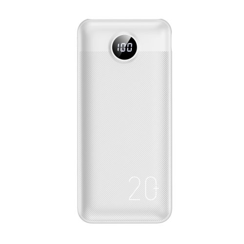 Külső akku univerzális 20000mAh 20W Power Delivery, Quick Charge 3.0 fehér / fekete VEGER L20S