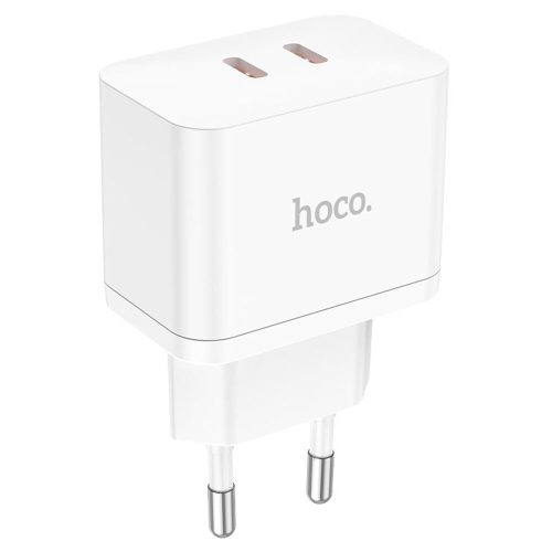Hálózati töltő 2xType-C FEJ 35W fehér hoco. N29