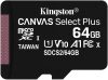 Kingston 64GB SD micro Canvas Select Plus (SDHC Class 10 A1) (SDCS2/64GB) memória kártya adapterrel