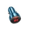 Autós töltő USB + Type-C, PD+ QC 3.0 adapter 48W kék hoco. Z50