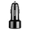 Baseus BS-C20A LCD 2 USB (2x 2.4A) PD, QC4.0, 45W autós töltő adapter fekete