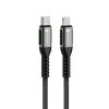 Adatkábel Apple USB Type-C / 8pin lightning 1,2m szövethálós fekete FORCELL F-ENERGY C259