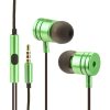 Headset sztereo univerzális Samsung / Apple / HTC 3,5mm jack dugós zöld