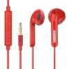 Headset sztereo univerzális Samsung / Apple / HTC 3,5mm jack dugós piros