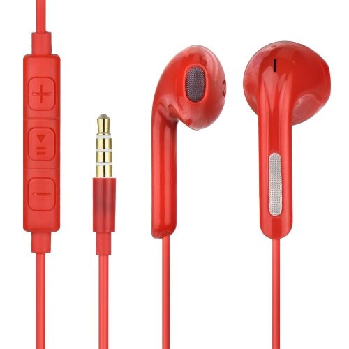 Headset sztereo univerzális Samsung / Apple / HTC 3,5mm jack dugós piros