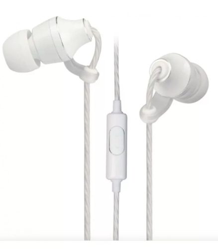 Astrum EB400 univerzális 3,5mm fehér, fémházas sztereó headset mikrofonnal, prémium hangzással